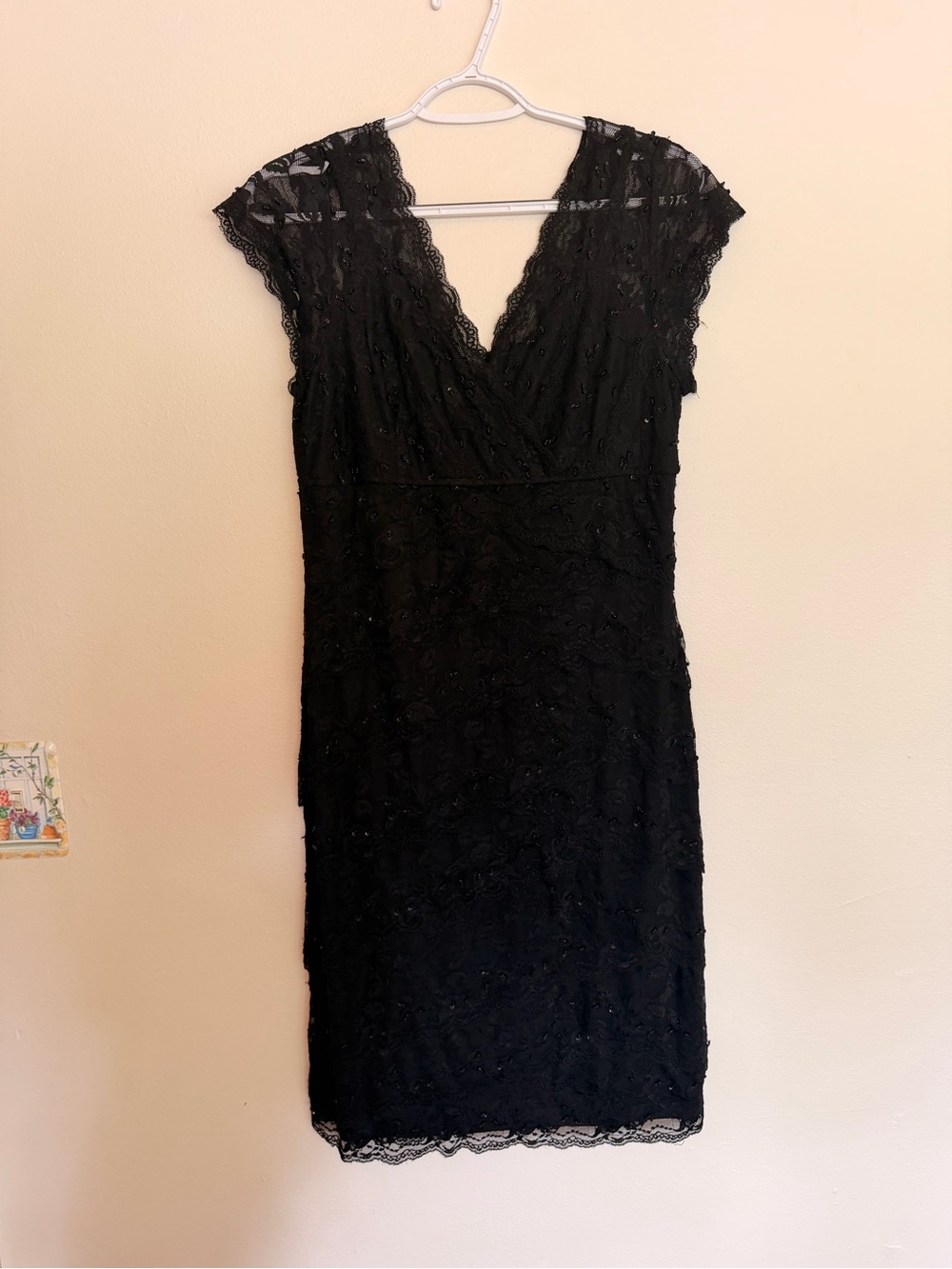 Marina black lace beaded dress size 12 - Picture 6 of 14